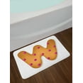 thumbnail image 2 of Christmas Alphabet Bath Mat, Letter W with Candy Dots Gingerbread Biscuit Cookies Print, Plush Bathroom Decor Mat with Non Slip Backing, 29.5" X 17.5", Ginger and Dark Magenta, by Ambesonne, 2 of 2