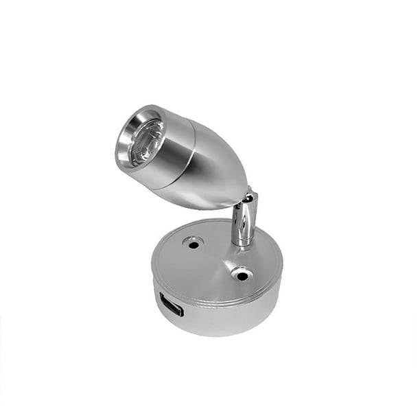 Luz De Lectura Puntual Led 3000K Luz Cálida Foco Interior Lámpara De Pared De Aluminio Mesita De Noche Barco Autocaravana Caravana Sweethay VI004185-00