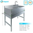 thumbnail image 2 of 2 Compartment Under Bar Sink With 12″ Left Drainboard and Faucet – 36″ X 18 3/4″, 2 of 4