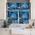 thumbnail image 2 of Watercolor Curtain Valances Set Splicing Mystery Decoration Kitchen Curtains 24&nbsp;inch Length Rod Pocket Valance and Tiers 3 Piece Set Small Bedroom Bathroom Laundry Decor, 2 of 9