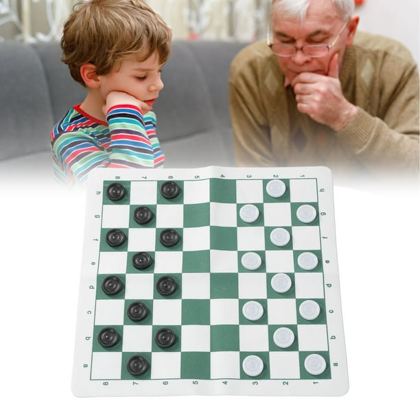 Juego De Damas, Juego De Mesa Educativo Portátil Plegable De Cuero PU Para Niños Y Adultos