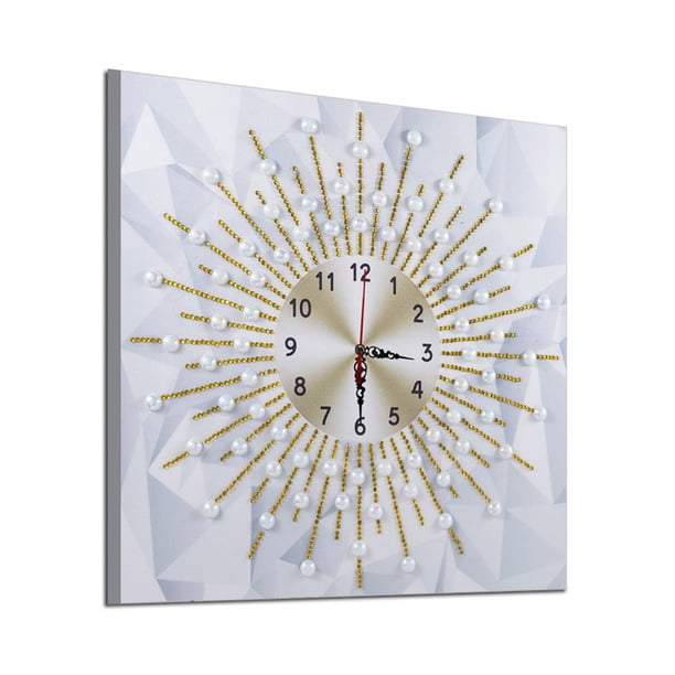 Teissuly DIY Wall Clock 5D Diamond Painting Kits Special Shaped Partial Drill Rhinestone Diamond Painting by Number Mosaic Art Crafts Home Wall Decor Teissuly WER202309201274