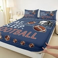 thumbnail image 3 of Castle Fairy Eat Sleep Football Twin Sheet Sets for Kids Teens,Ball Gamer Bedding, 3 of 7