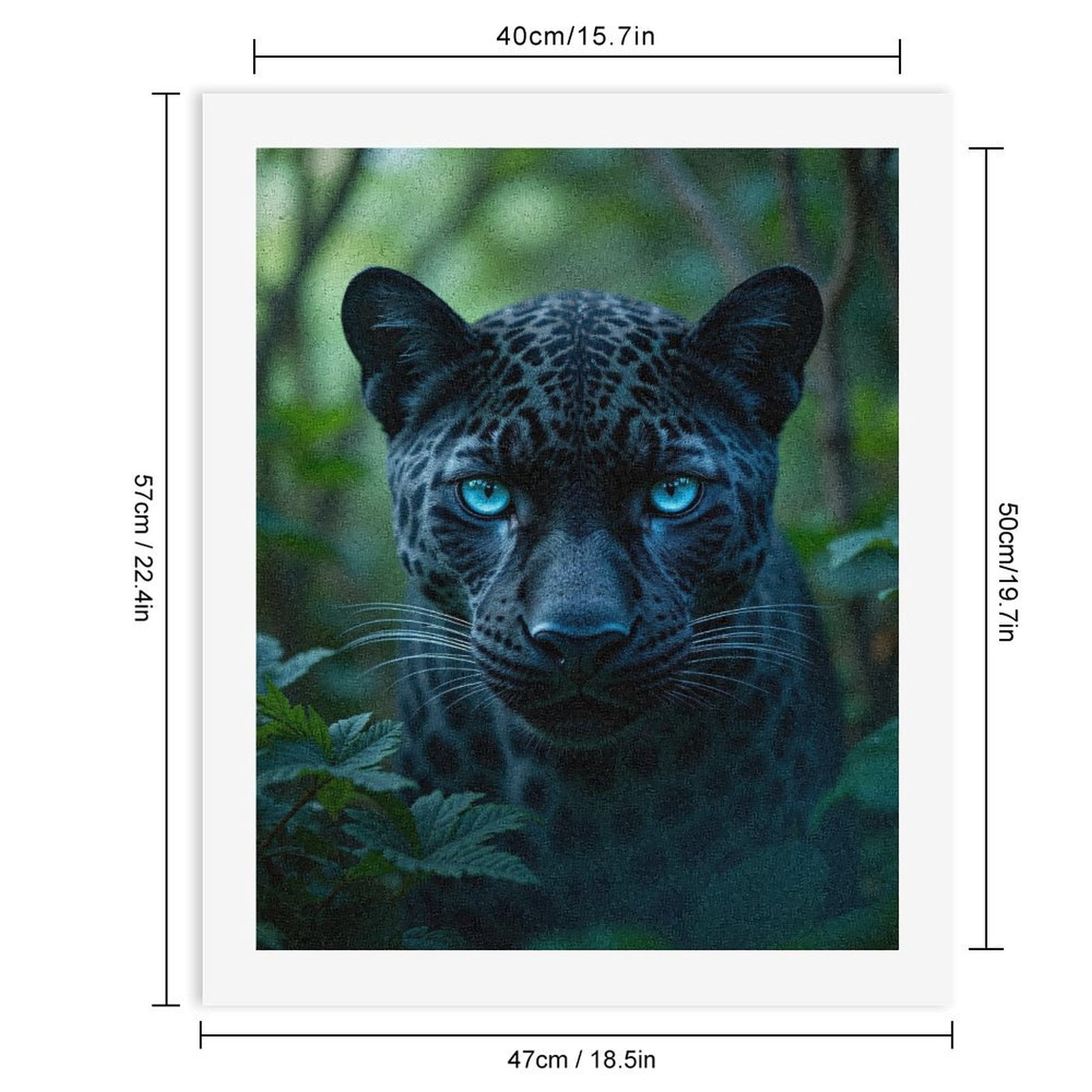 Paint By Numbers Kit for Adults Beginner - DIY Panther Blue Eyes Jungle Canvas Painting Kits for Adults, Frameless Paint By Number for Adults for Home Wall Decor 16x20 Inch