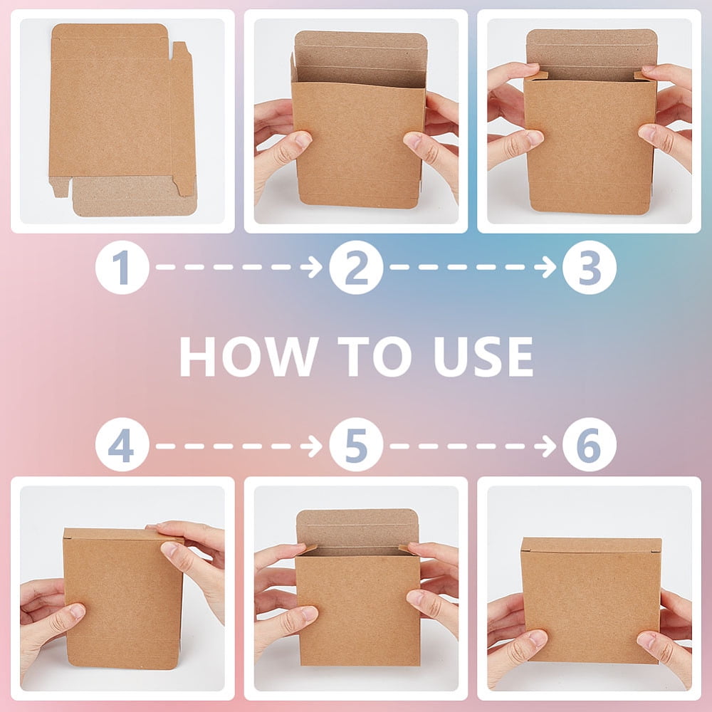 50pcs Kraft Paper Box Square 10.05x10.05x2.05cm