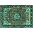 thumbnail image 1 of Ahgly Company Indoor Rectangle Persian Turquoise Blue Traditional Area Rugs, 7' x 9', 1 of 4