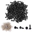 thumbnail image 1 of 100pcs Safety Eyes 6/8mm Plastic Black Craft Eyes Teddy Bear Eyes With Washers, 1 of 2