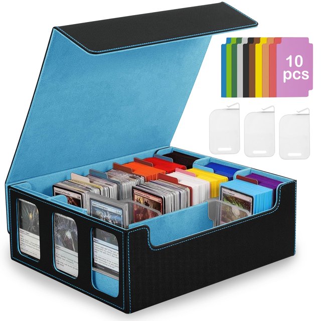 Caja de Cartas con Ventanas de Exhibición, Caja de Almacenamiento para Tarjetas TCG, PTCG, Deportivas