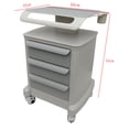 thumbnail image 2 of 3 Layers Mobile Trolley Cart with 4 Casters ABS Plastic Anti Slip Pad, 2 of 7