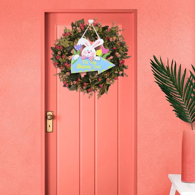 Decoración de Pascua para colgar en , rebanadas pintadas , artesanías de para colgar en , adornos para fiestas, Flecha correcta BLESIY Decoraciones de puerta de Pascua