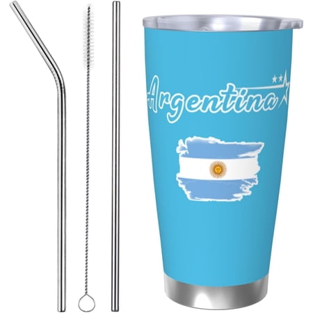 Argentina Soccer Insulated Tumbler Coffee Mug Travel Stainless Steel Cup 20Oz for Soccer Fans Gifts