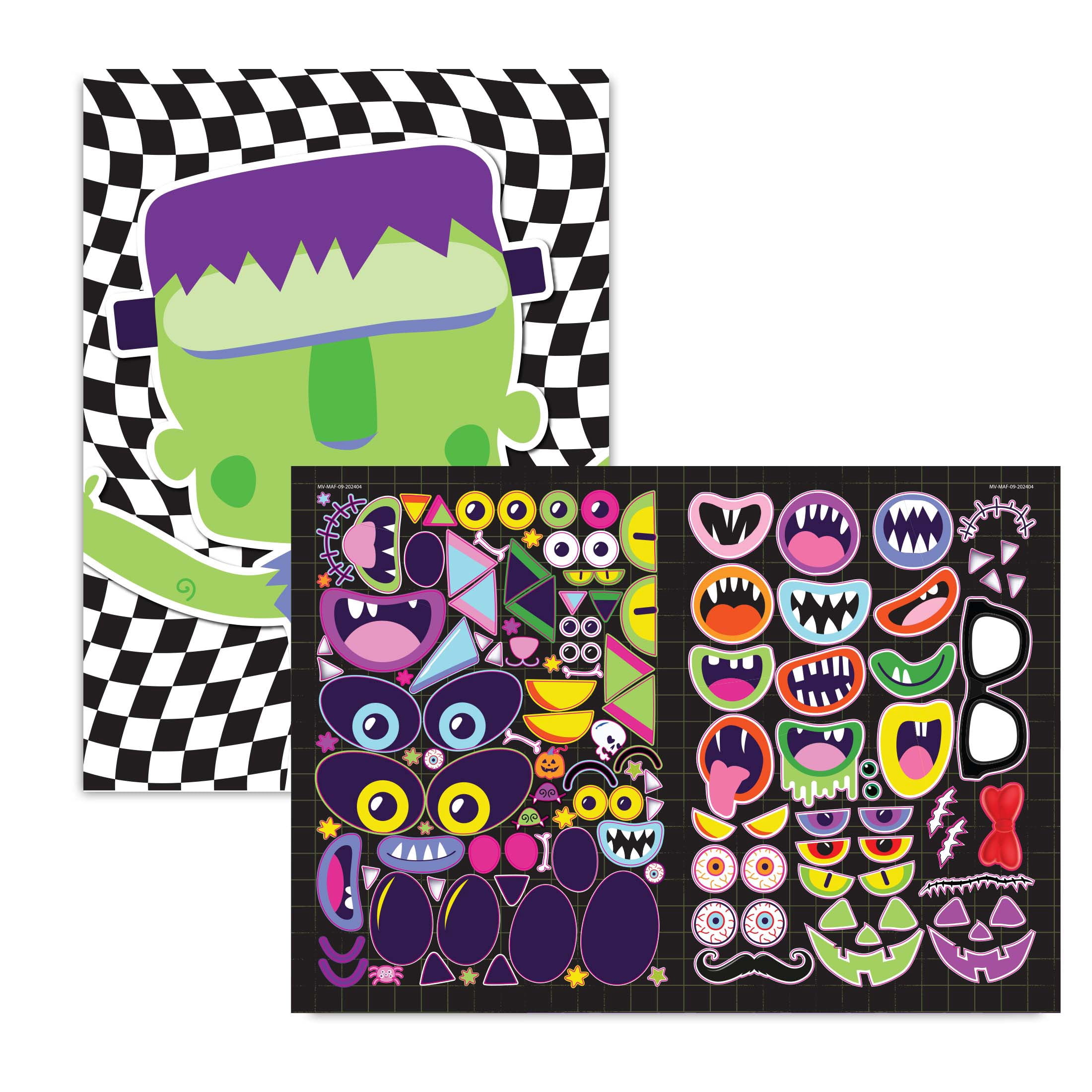Halloween Sticker Make-A-Face Book (Paperback)