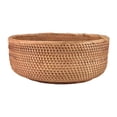 thumbnail image 2 of Natural Rattan Round Fruit Basket Wicker Tabletop Bread Serving Tray Weaving Food Storage Bowls(Larg, 2 of 5