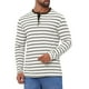 thumbnail image 4 of Camisetas Henley de Rayas de Colores Contrastantes de Manga Larga Casual para Hombre 2XL Blanca, 4 of 6
