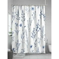 thumbnail image 5 of Shower Curtains Blue Spring Flowers Leaf Bath Curtain Cartoon Plant Waterproof Bathroom Shower Curtain Set with Hooks Decoration 72 x 84 Inches, 5 of 7