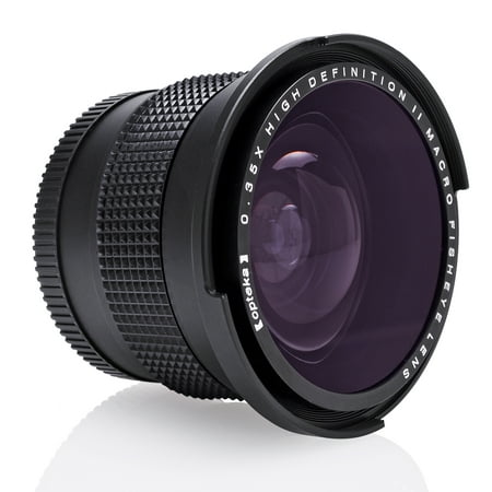 Opteka .35x HD Super Wide Angle Panoramic Macro Fisheye Lens for Canon EOS 80D, 70D, 60D, 60Da, 50D, 1Ds, 7D, 6D, 5D, 5DS, Rebel T6s, T6i, T6, T5i, T5, T4i, T3i, T3, T2i and SL1 Digital SLR