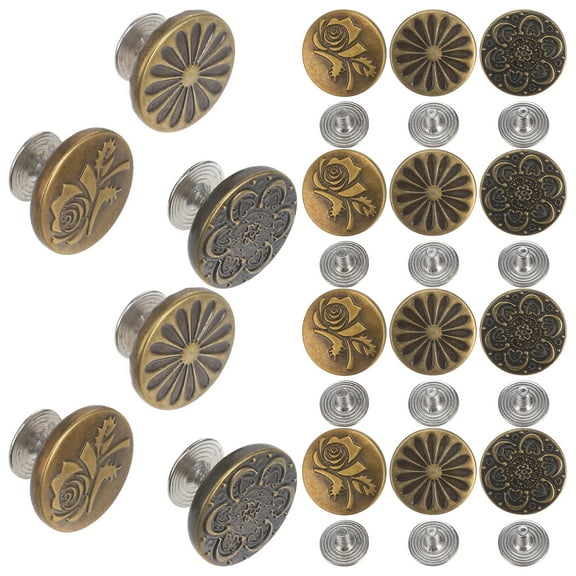 WHAMVOX  30 Pcs Metal Waist-closing Buttons Practical Jean Snap for Loose