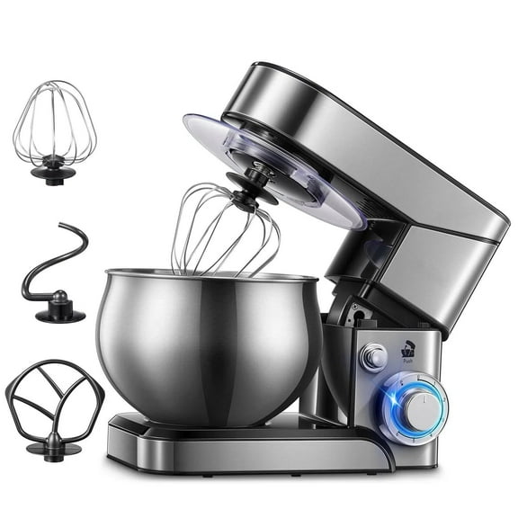 FOHERE 5.8 Qt Stand Mixer, 6 Speed Stainless Steel Mixer, Powerful Kitchen Dough Mixers