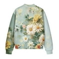 thumbnail image 5 of DISNIMO Daisy Printed Women's Zip Up Sweatshirt V Neck Jackets Zip Up Outwear Long Sleeve Sweatshirts with Pockets, S, 5 of 7