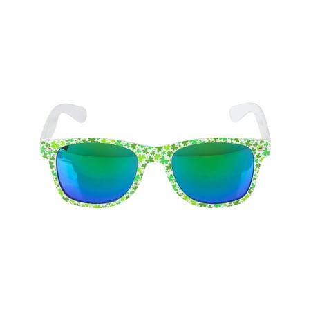 Saint Patrick's Day Shamrock Rim Green Lense Sunglasses Costume Accessory