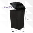 thumbnail image 2 of Superio Laundry Hamper with Lid Brown, 50 Liter Knit Laundry Hamper Basket, 2 of 8