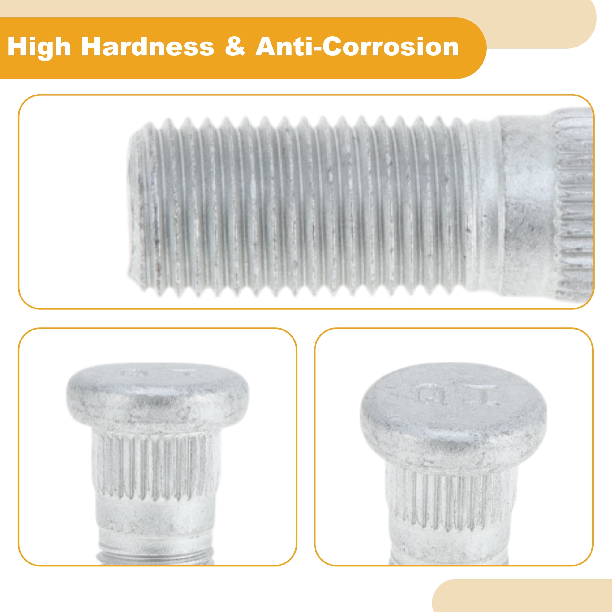 Unique Bargains 4 Pcs M12x1.25 Wheel Lug Stud for Nissan Versa 2012-2019 Front Rear Set