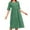 Green, variant on Busydd Plus Size Dresses for Women S-5XL Trendy Solid Color Button Cotton Linen Dress Round Neck Short Sleeve Summer Dress Loose Comfy Casual Midi Dresses for Women with Pockets Green S