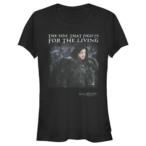 Junior's Game of Thrones Jon Snow Fight for Living Graphic Tee Black Medium