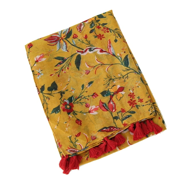 Opolski Mode Fleur Pompon Femmes Vacances Plage Voyage Protection Solaire Écharpe Châle