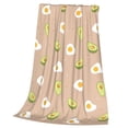 thumbnail image 3 of Bingfone Egg And Avocado Print Flannel Fleece Blanket Throw Blanket For Bed,Sofa,Couch,Travel,Camping(50"X40"), 3 of 9