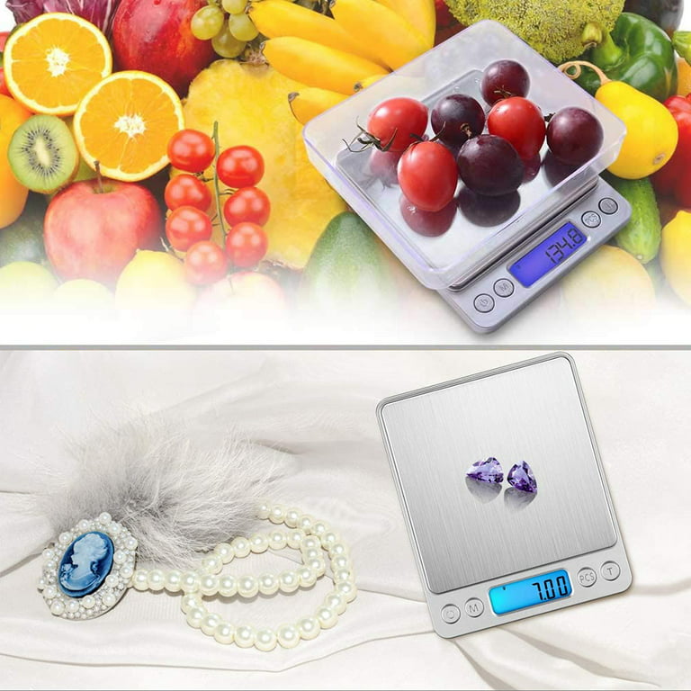 Upgraded Large Range Small Kitchen Scale, USB Charging Mini Food Electronic  Scale, High Accuracy Cooking Scale, Pocket Scale with LCD Display,  5kg/0.01(Silvery)