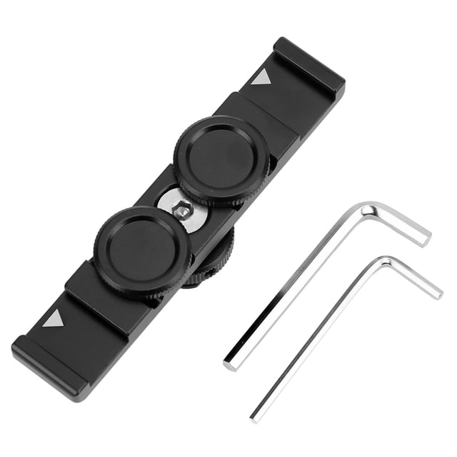 Barra de extensión para cámara, soporte de extensión de zapata fría doble, soporte de flash de disparo, soporte para monitor y micrófono