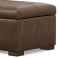 thumbnail image 3 of Gabbie 48 inch Wide Rectangular Storage Ottoman in Distressed Chestnut Brown Vegan Leather, 3 of 14