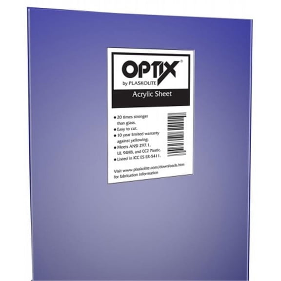 Plaskolite 10 Count 18 in. x 24 in. Acrylic Safety Glazing - Pack of 10