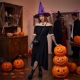 thumbnail image 5 of Spider Web Pattern Witch Hat Lace Trim Design Halloween Role Play Costume Prop Purple One Size, 5 of 5