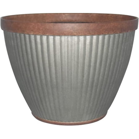 SOUTHERN PATIO Westlake Round Planter Galvanized 15IN HDR054795