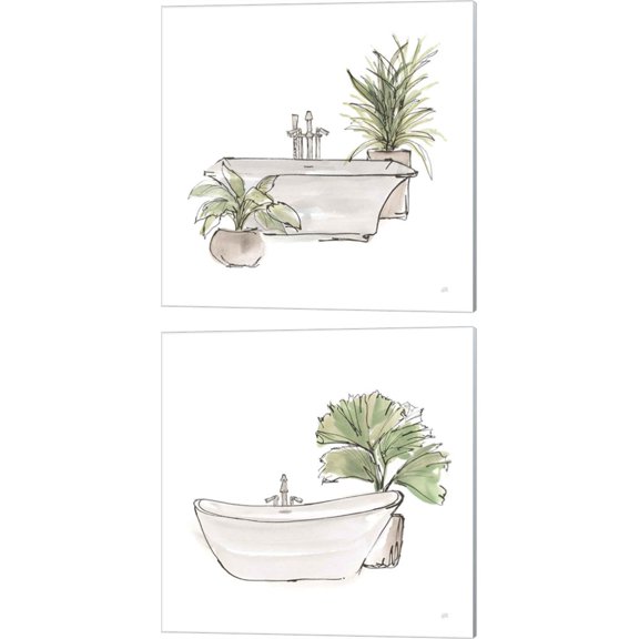 Great Art Now Neutral Tub by Chris Paschke 2 Piece Canvas Art Set Each 14W x 14H