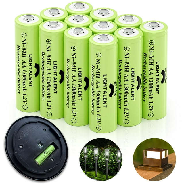 Pilas recargables Lightalent Ni-MH AA 1300 mAh (paquete de 12)
