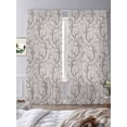 thumbnail image 3 of Black Grey Branches Sheer Curtains 84 Inch Length 2 Panels Set - Light Filtering Window Treatments, Vintage Art Farmhouse Rod Pocket Semi Curtains for Living Room/Bedroom/Kitchen Décor, 104"W x 84"L, 3 of 7