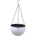 thumbnail image 2 of Modern Honeycomb Embossed Resin Hanging Planter for Indoor Outdoor Plants, Self Watering Hanging Basket Plant Flower Pot, Flower Planter Pot with Drainer and Chain, 2 of 6