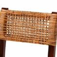 thumbnail image 6 of bali & pari Dameka Bohemian Light Honey Rattan and Dark Brown Wood Dining Chair, 6 of 10