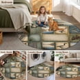 thumbnail image 5 of Wildlife Portraits 8FT Round Area Rugs for Living Room Animals Plaid Deer Owl Bear Rustic Brown Pine Cone Ultra-Thin Non-Slip Round Rugs Washable Low Pile Circle Carpet for Bedroom Kitchen Nursery, 5 of 9