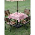 thumbnail image 4 of Outdoor Tablecloth with Umbrella Hole for Patio/Picnic/Party/Camping, Pink Coastal Waterproof Table Cloth Square Cover Washable, Summer Ocean Sea Waves Starfish Corals (60"x 60"), 4 of 8