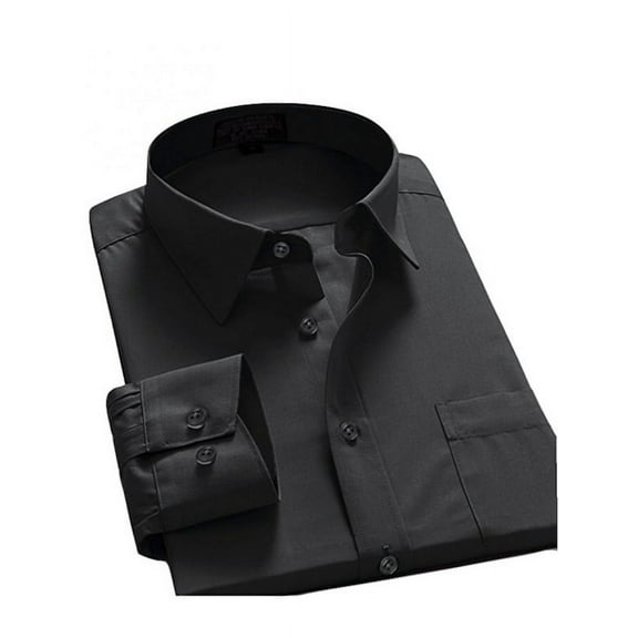 Men Dress Shirt Regular Fit Oxford Solid Color