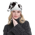 thumbnail image 5 of Daiia Cow Skin 2 Print Christmas Knitted Beanie Hat, Large Knit Hat Xmas Small Gifts For Men Women Adult, 5 of 6
