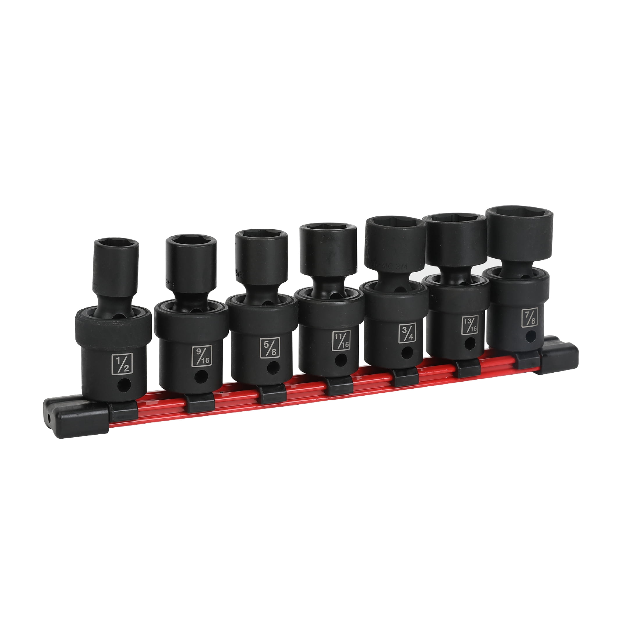 Hyper Tough 7-Piece 1/2" Swivel Impact Socket Set, SAE