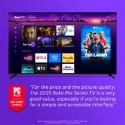 Roku Smart TV – 75- Inch Pro Series, 4K QLED Mini-LED TV – Roku TV with Backlit Voice Remote Pro