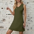 thumbnail image 2 of JIAYUE Women's Dress Above Knee Casual Sleeveless Sexy V Neck Split Hem Flowy Beach Comfortable Loose Fit Boho Maxi For Classic Female Dresses, 2 of 6