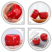 NUOLUX Tomato Kitchen Timer Cube - 60-Minute Mechanical Countdown Clock, Silent Visual Reminder for Cooking and Home Use