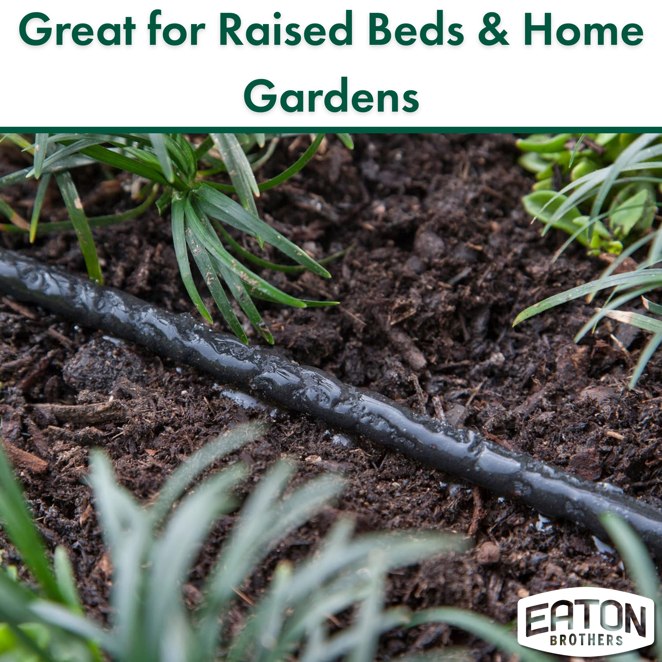 Eaton Brothers Bulk Soaker Hose, 250 ft, 1/4" Inner Diameter, No-End Flexible Drip Watering Line for Gardens and Raised Beds